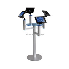 Computer Retail Shop Custom Metal Freestanding Safety Cheap 4 Sets Tablets Pc Display Stand